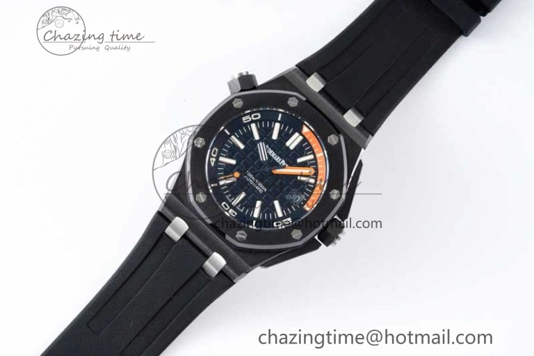 Royal Oak Offshore Diver Black Ceramic IPF Best Edition on Rubber Strap A3120