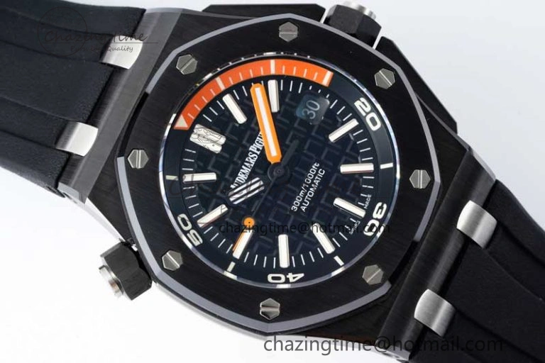 Royal Oak Offshore Diver Black Ceramic IPF Best Edition on Rubber Strap A3120
