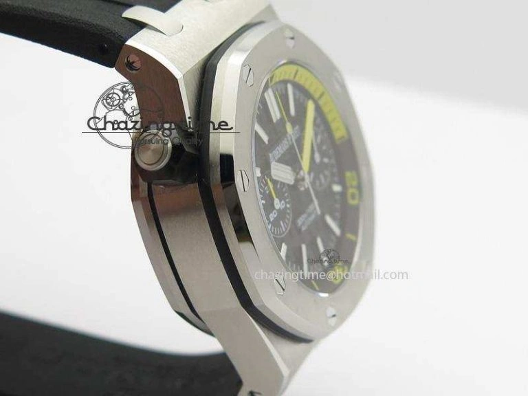 Royal Oak Offshore Diver Chronograph Black JF Best Edition On Black Rubber Strap A3126