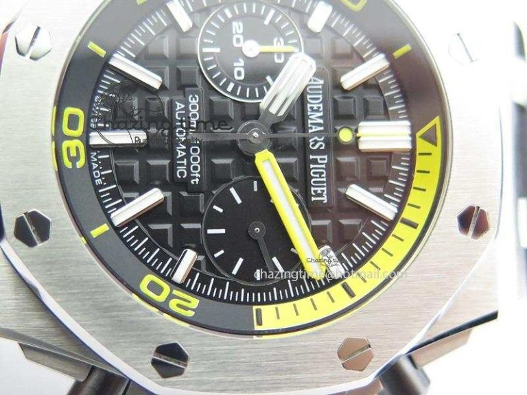 Royal Oak Offshore Diver Chronograph Black JF Best Edition On Black Rubber Strap A3126