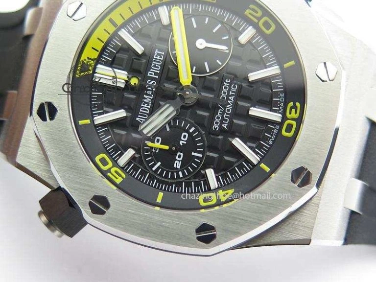 Royal Oak Offshore Diver Chronograph Black JF Best Edition On Black Rubber Strap A3126