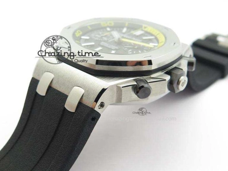 Royal Oak Offshore Diver Chronograph Black JF Best Edition On Black Rubber Strap A3126