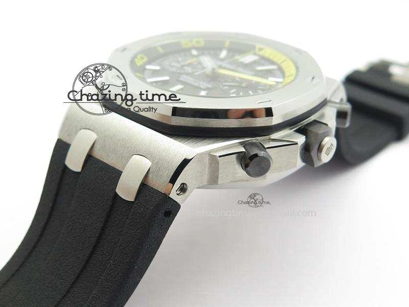 Royal Oak Offshore Diver Chronograph Black JF Best Edition On Black Rubber Strap A3126