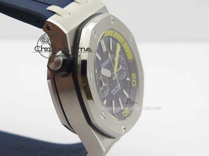 Royal Oak Offshore Diver Chronograph Blue JF Best Edition On Blue Rubber Strap A3126