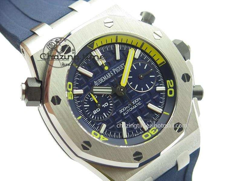 Royal Oak Offshore Diver Chronograph Blue JF Best Edition On Blue Rubber Strap A3126
