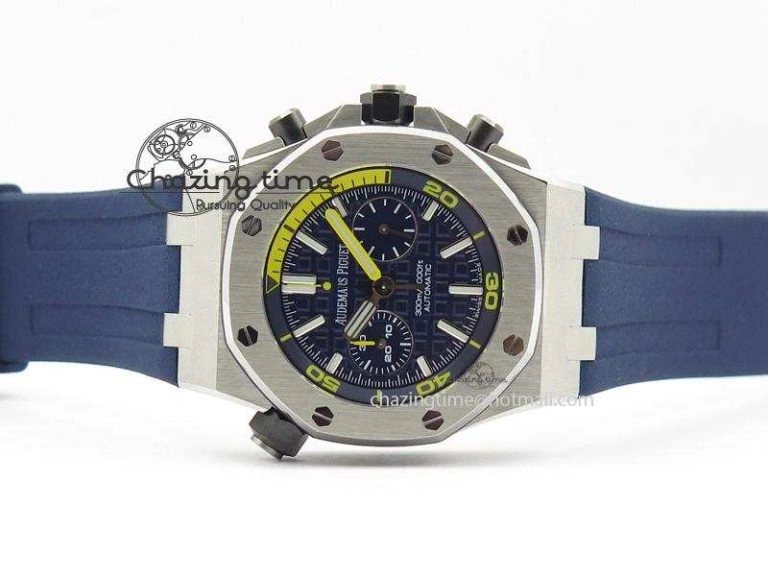 Royal Oak Offshore Diver Chronograph Blue JF Best Edition On Blue Rubber Strap A3126