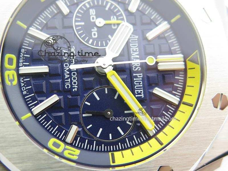 Royal Oak Offshore Diver Chronograph Blue JF Best Edition On Blue Rubber Strap A3126