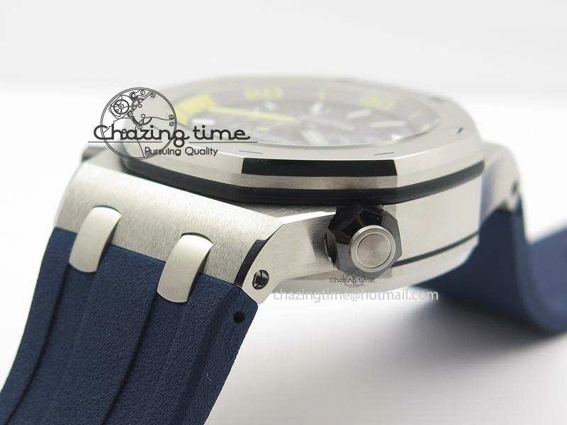 Royal Oak Offshore Diver Chronograph Blue JF Best Edition On Blue Rubber Strap A3126