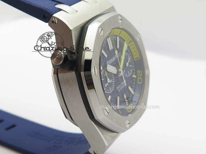 Royal Oak Offshore Diver Chronograph Blue Noob Best Edition On Blue Rubber Strap A3126