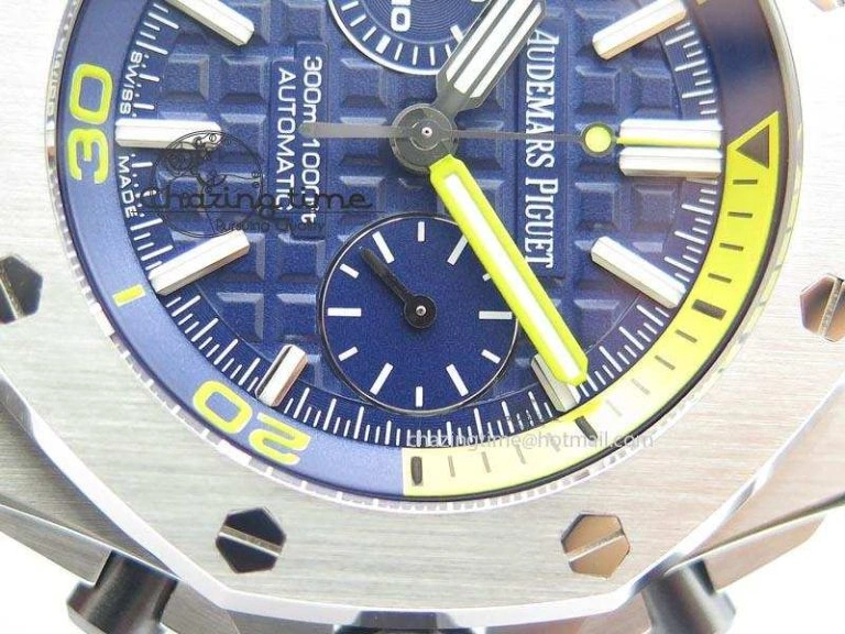 Royal Oak Offshore Diver Chronograph Blue Noob Best Edition On Blue Rubber Strap A3126