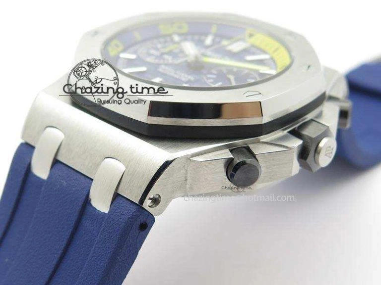 Royal Oak Offshore Diver Chronograph Blue Noob Best Edition On Blue Rubber Strap A3126
