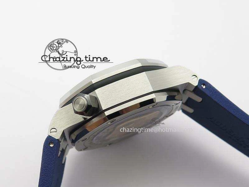 Royal Oak Offshore Diver Chronograph Blue Noob Best Edition On Blue Rubber Strap A3126