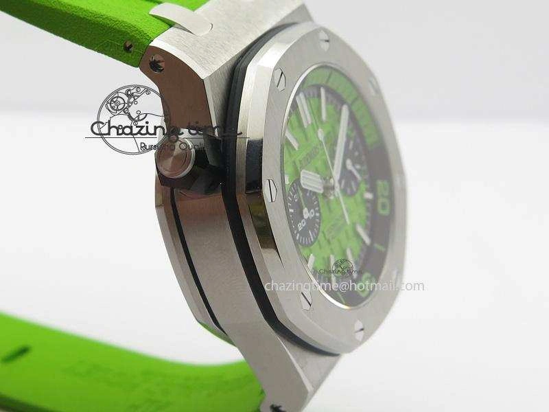 Royal Oak Offshore Diver Chronograph Green JF Best Edition On Green Rubber Strap A3126