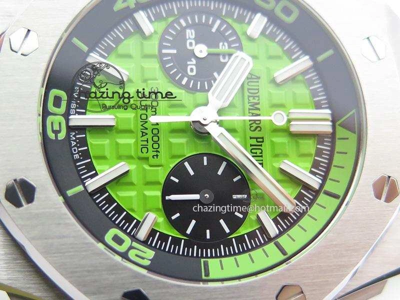 Royal Oak Offshore Diver Chronograph Green JF Best Edition On Green Rubber Strap A3126