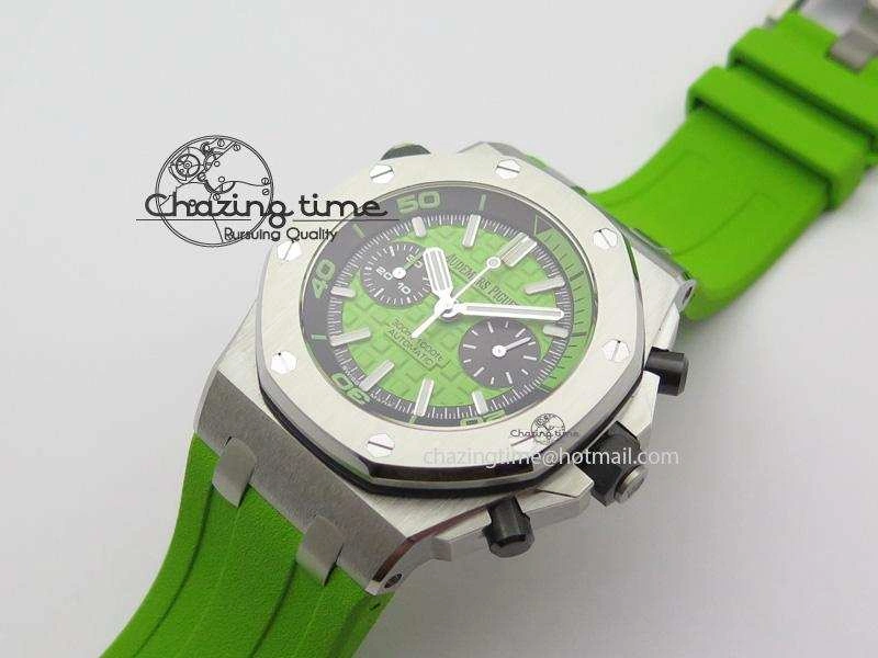 Royal Oak Offshore Diver Chronograph Green JF Best Edition On Green Rubber Strap A3126
