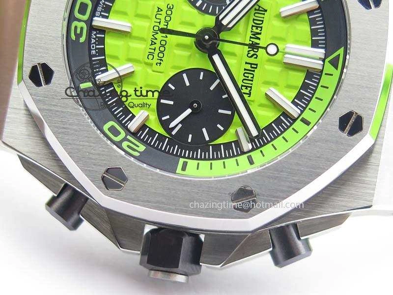 Royal Oak Offshore Diver Chronograph Green Noob Best Edition On Green Rubber Strap A3126