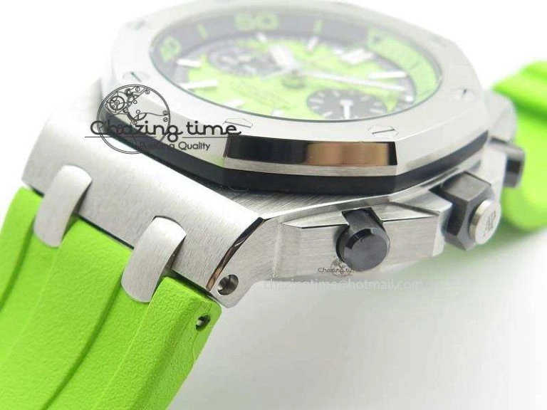 Royal Oak Offshore Diver Chronograph Green Noob Best Edition On Green Rubber Strap A3126