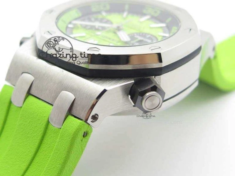 Royal Oak Offshore Diver Chronograph Green Noob Best Edition On Green Rubber Strap A3126