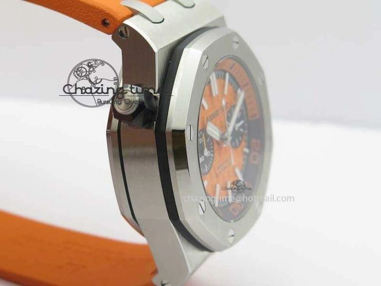 Royal Oak Offshore Diver Chronograph Orange Noob Best Edition On Orange Rubber Strap A3126