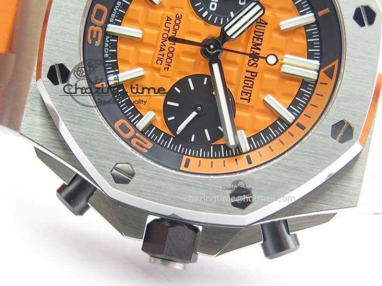 Royal Oak Offshore Diver Chronograph Orange Noob Best Edition On Orange Rubber Strap A3126