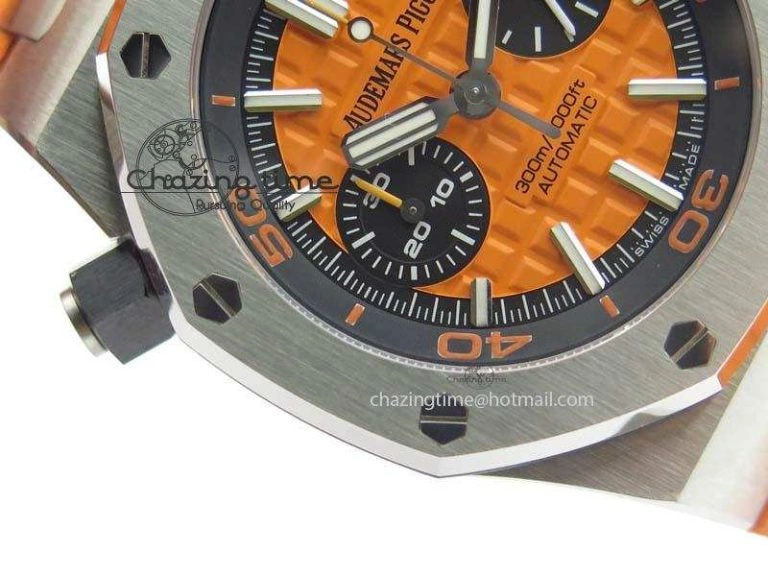 Royal Oak Offshore Diver Chronograph Orange Noob Best Edition On Orange Rubber Strap A3126