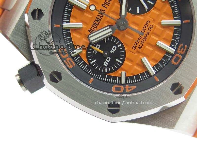 Royal Oak Offshore Diver Chronograph Orange Noob Best Edition On Orange Rubber Strap A3126