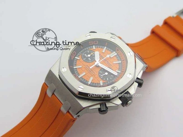 Royal Oak Offshore Diver Chronograph Orange Noob Best Edition On Orange Rubber Strap A3126