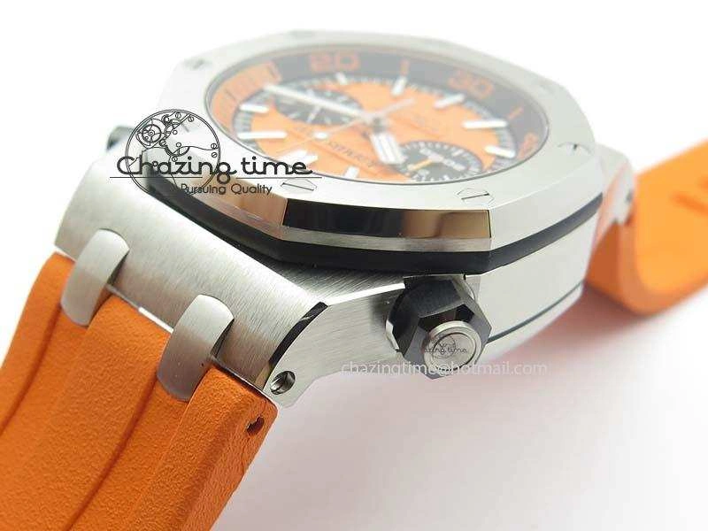 Royal Oak Offshore Diver Chronograph Orange Noob Best Edition On Orange Rubber Strap A3126