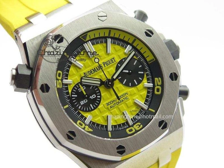 Royal Oak Offshore Diver Chronograph Yellow JF Best Edition On Yellow Rubber Strap A3126