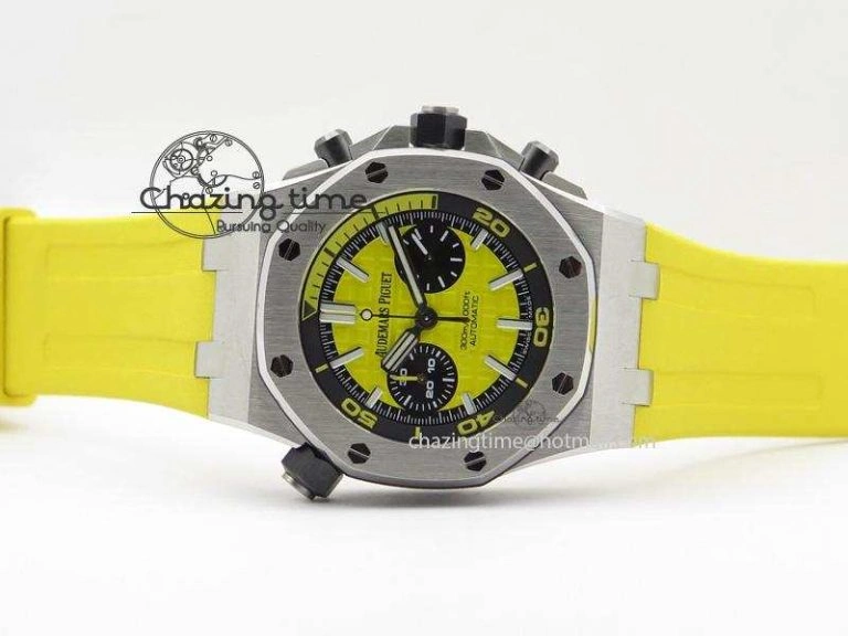 Royal Oak Offshore Diver Chronograph Yellow JF Best Edition On Yellow Rubber Strap A3126