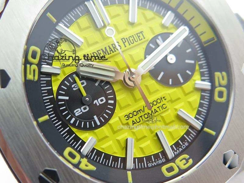 Royal Oak Offshore Diver Chronograph Yellow JF Best Edition On Yellow Rubber Strap A3126