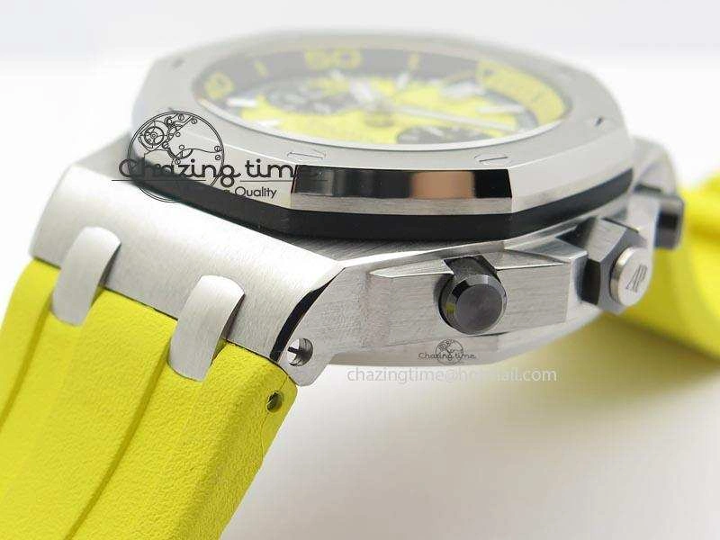 Royal Oak Offshore Diver Chronograph Yellow Noob Best Edition On Yellow Rubber Strap A3126