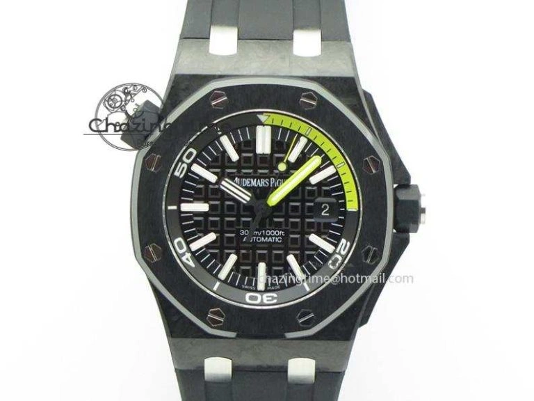 Royal Oak Offshore Diver Forged Carbon 1:1 V6F Best Edition On Rubber Strap A2824