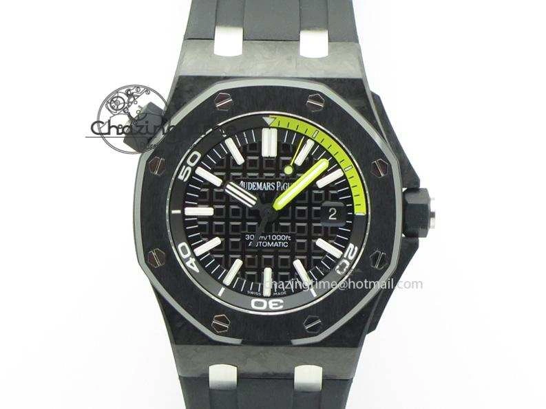 Royal Oak Offshore Diver Forged Carbon 1:1 V6F Best Edition On Rubber Strap A2824