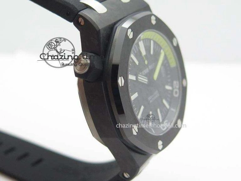 Royal Oak Offshore Diver Forged Carbon 1:1 V6F Best Edition On Rubber Strap A2824