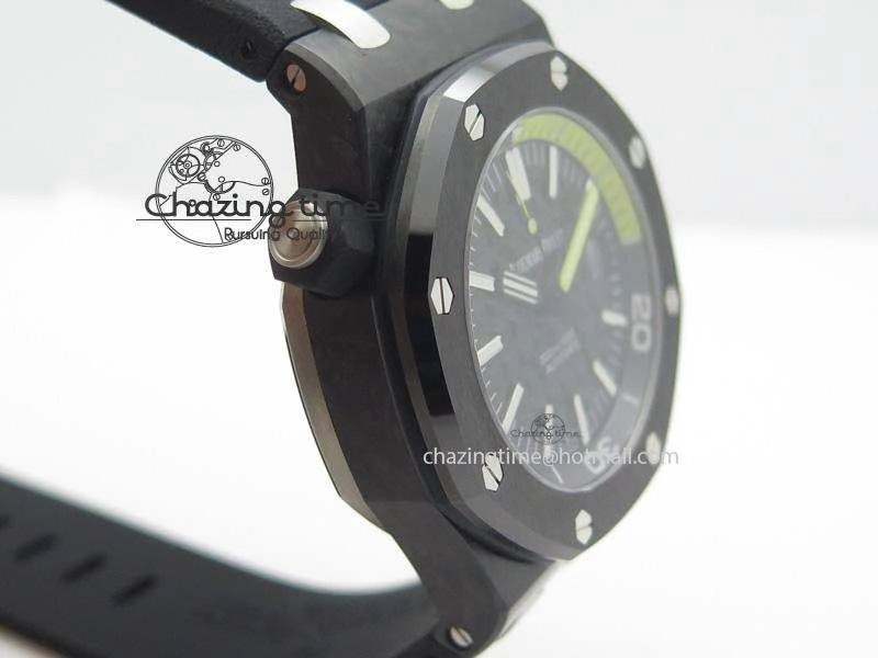 Royal Oak Offshore Diver Forged Carbon 1:1 V6F Best Edition On Rubber Strap A2824