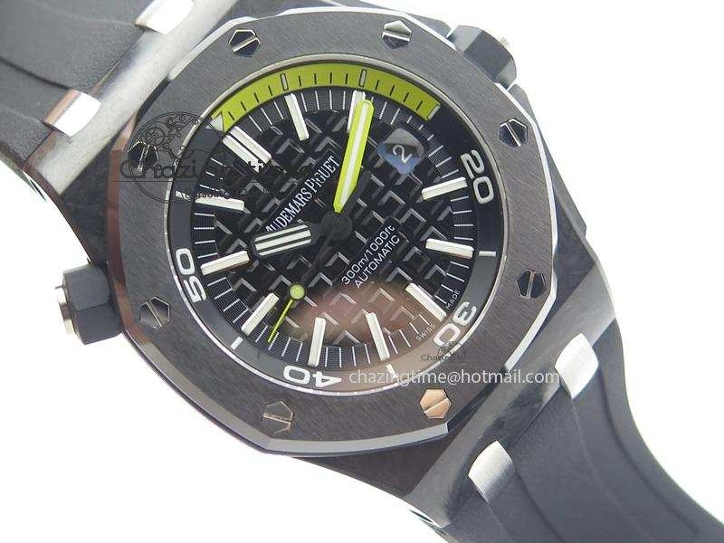 Royal Oak Offshore Diver Forged Carbon 1:1 V6F Best Edition On Rubber Strap A2824