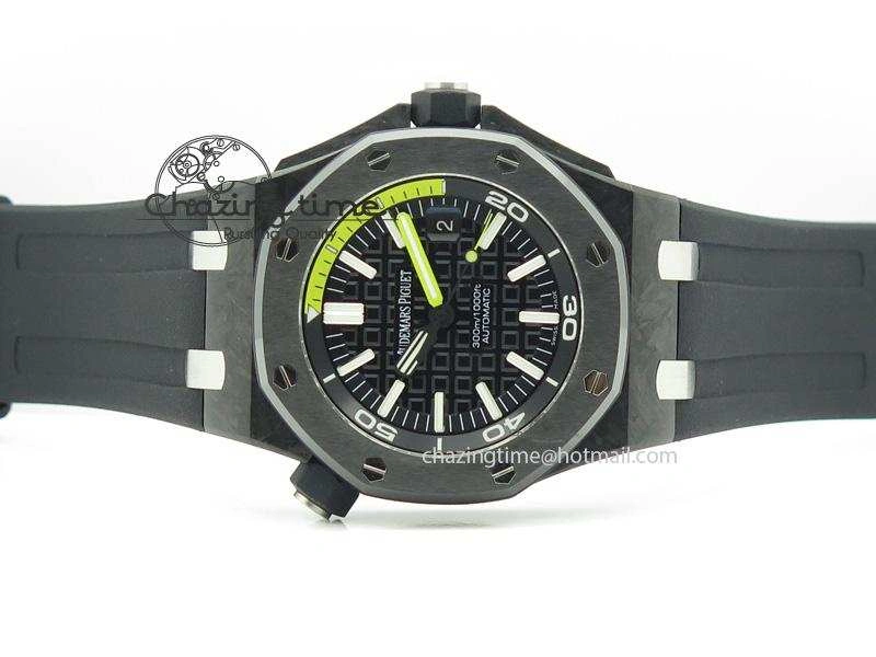 Royal Oak Offshore Diver Forged Carbon 1:1 V6F Best Edition On Rubber Strap A2824