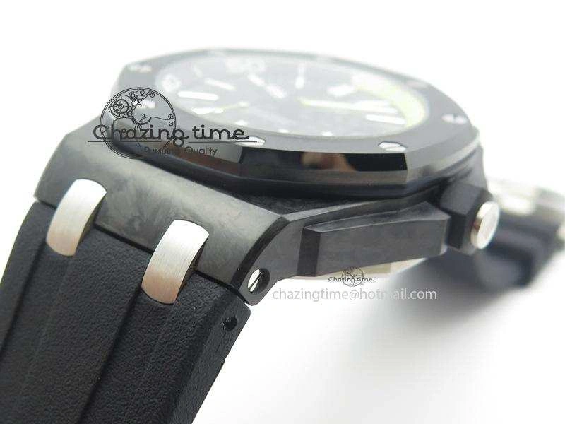 Royal Oak Offshore Diver Forged Carbon 1:1 V6F Best Edition On Rubber Strap A2824