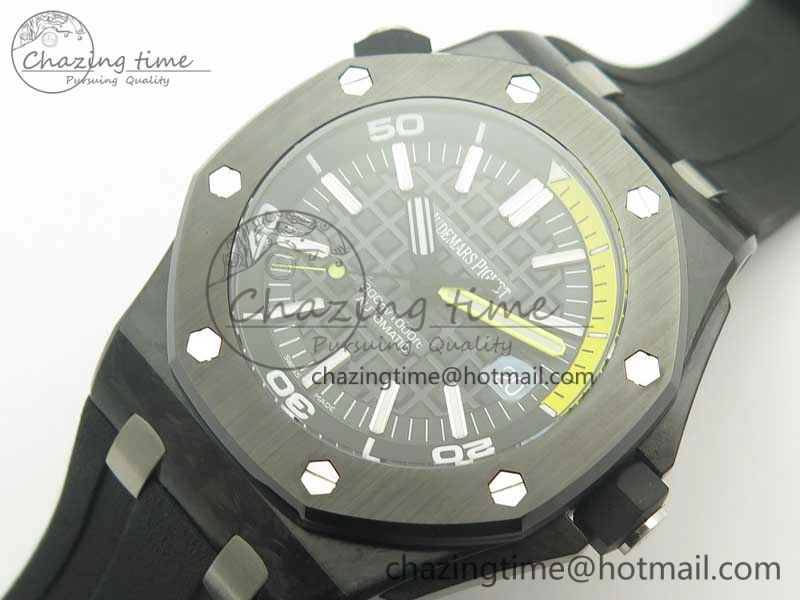 Royal Oak Offshore Diver Forged Carbon 15706 1:1 JF Best Edition on Rubber Strap A3120 V5S