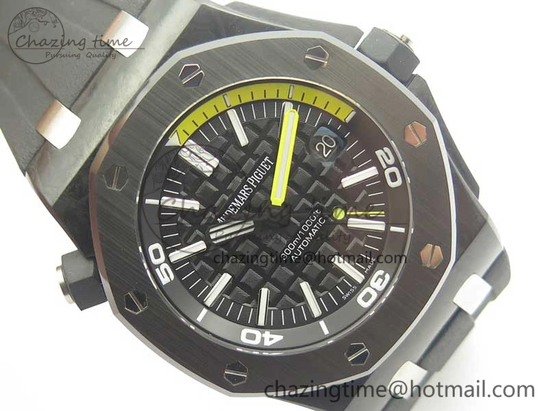 Royal Oak Offshore Diver Forged Carbon 15706 1:1 JF Best Edition on Rubber Strap A3120 V5S