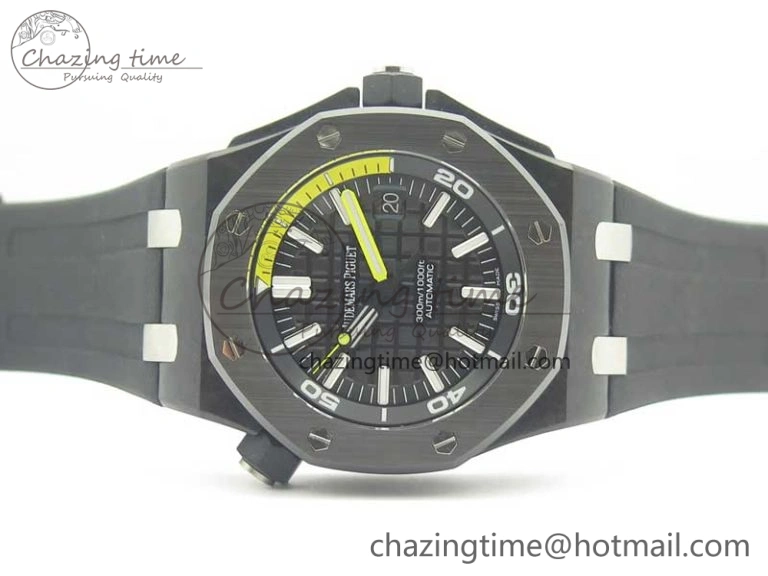 Royal Oak Offshore Diver Forged Carbon 15706 1:1 JF Best Edition on Rubber Strap A3120 V5S