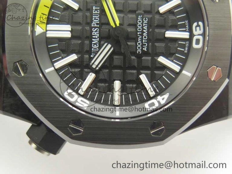 Royal Oak Offshore Diver Forged Carbon 15706 1:1 JF Best Edition on Rubber Strap A3120 V5S