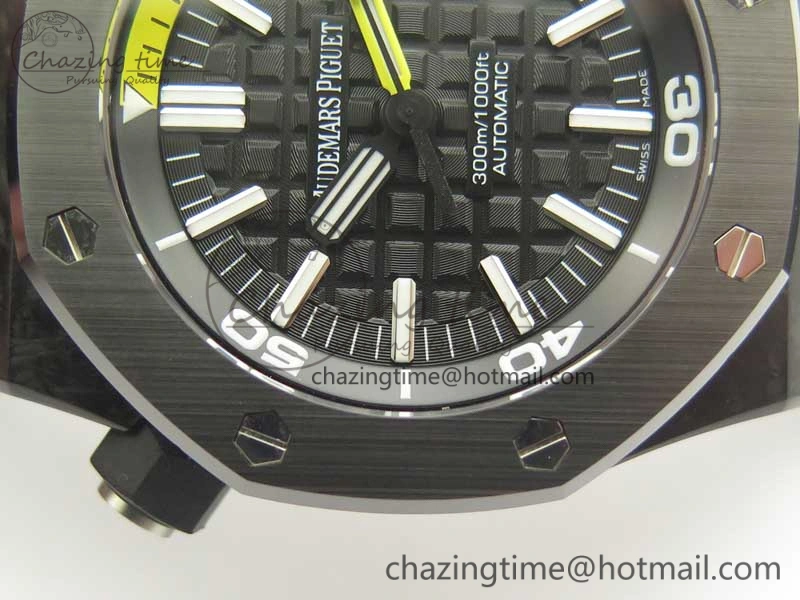 Royal Oak Offshore Diver Forged Carbon 15706 1:1 JF Best Edition on Rubber Strap A3120 V5S