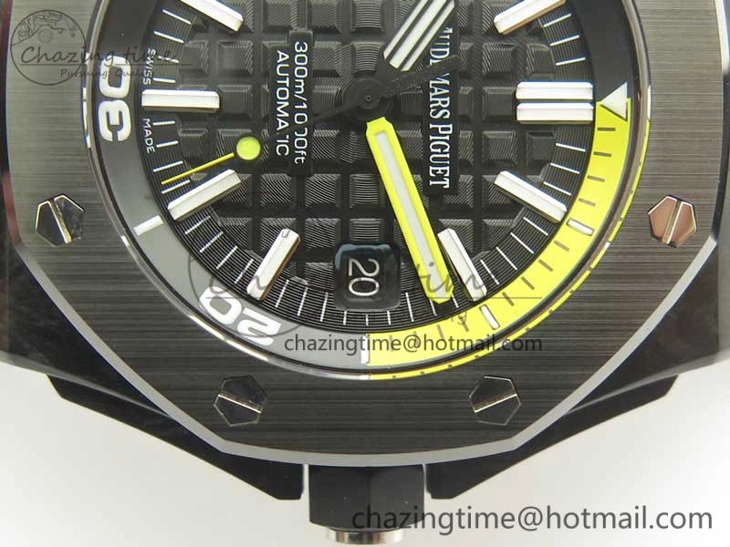 Royal Oak Offshore Diver Forged Carbon 15706 1:1 JF Best Edition on Rubber Strap A3120 V5S