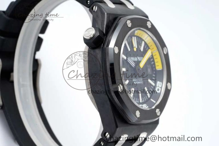Royal Oak Offshore Diver Forged Carbon IPF Best Edition on Rubber Strap MIYOTA9015