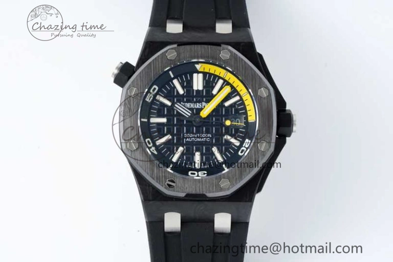 Royal Oak Offshore Diver Forged Carbon IPF Best Edition on Rubber Strap MIYOTA9015