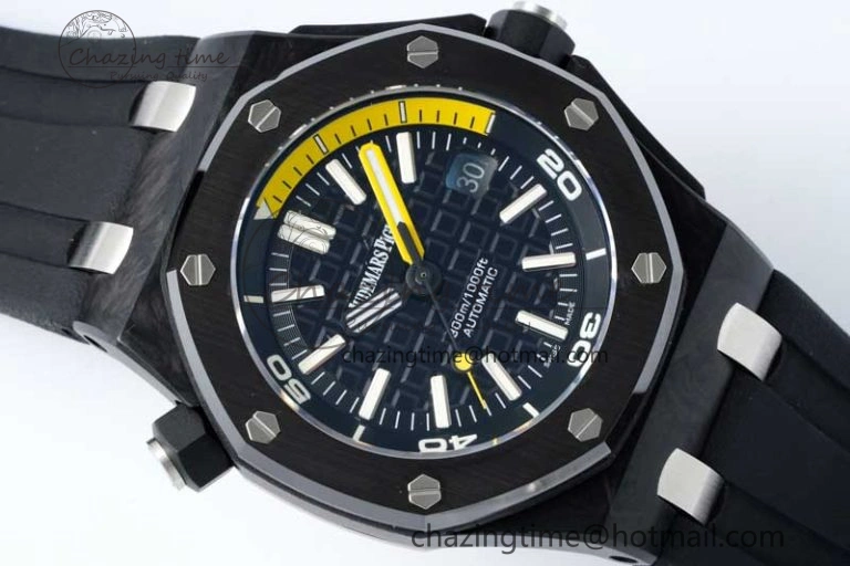 Royal Oak Offshore Diver Forged Carbon IPF Best Edition on Rubber Strap MIYOTA9015
