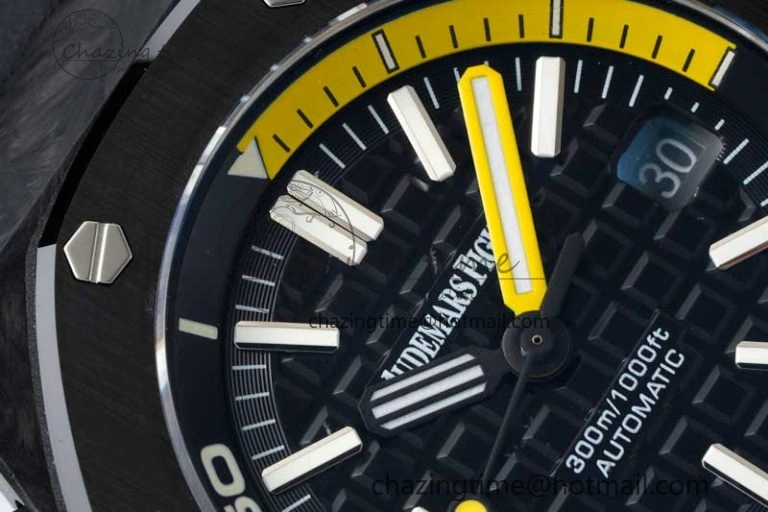 Royal Oak Offshore Diver Forged Carbon IPF Best Edition on Rubber Strap MIYOTA9015