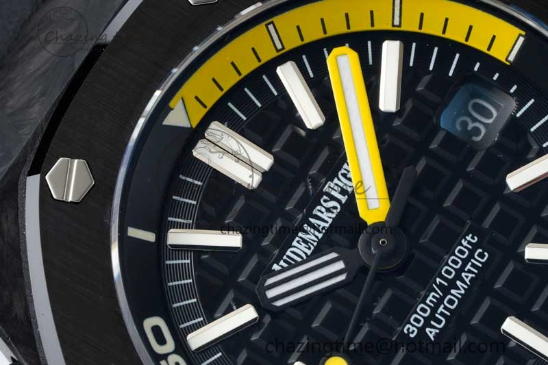 Royal Oak Offshore Diver Forged Carbon IPF Best Edition on Rubber Strap MIYOTA9015